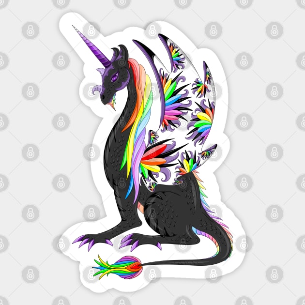 Rainbow Unicorn Dragon Sticker by MelanieJeyakkumar